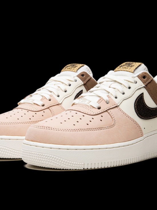 Nike Other - Nike Colorblock Air Force 1 Low in Pink, Brown, Cream with Black Swoosh
